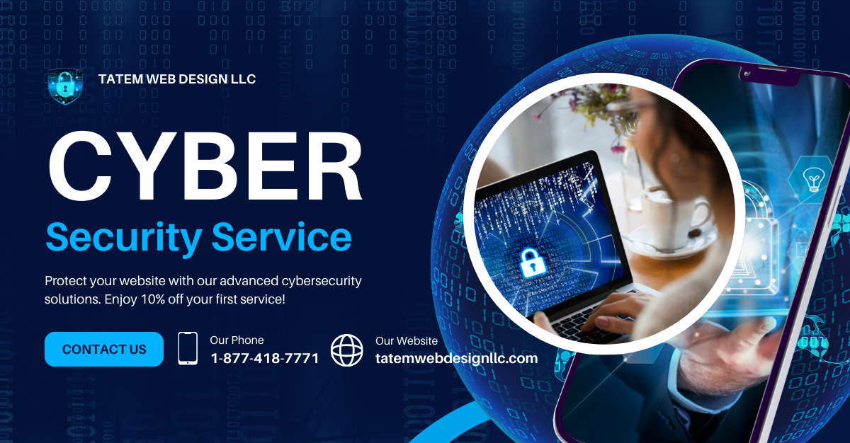 Dark Blue Modern Cyber Security Service Facebook Ad